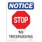 Signmission OSHA Notice Sign, 18" Height, No Trespassing Sign With Symbol, Portrait, NS-D-1218-V-14988 OS-NS-D-1218-V-14988 - alternate 1